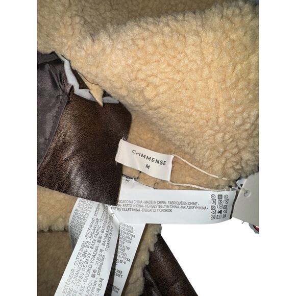Commense Brown Faux Shearling Oversize Flight Jacket | Size M | NWT - Picture 9 of 9